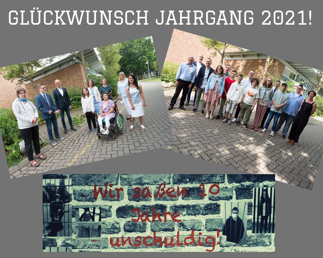 Foto der ENtlasschüler mit Lehrern