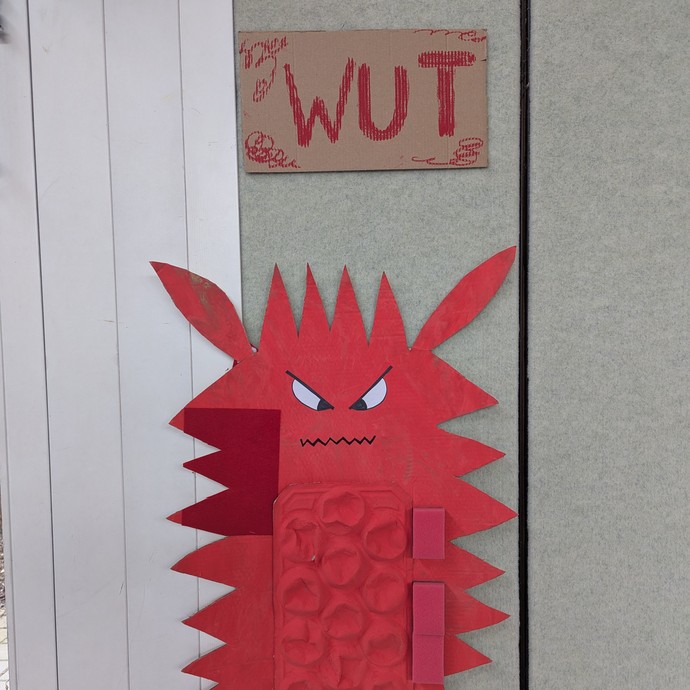 Rotes Gefühlsmonster für Wut (vergrößerte Bildansicht wird geöffnet)