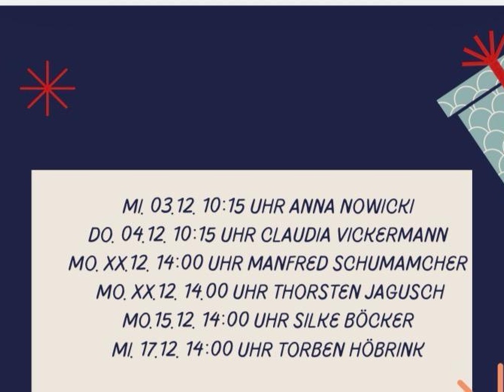 Plan mit vorlesenden Personen